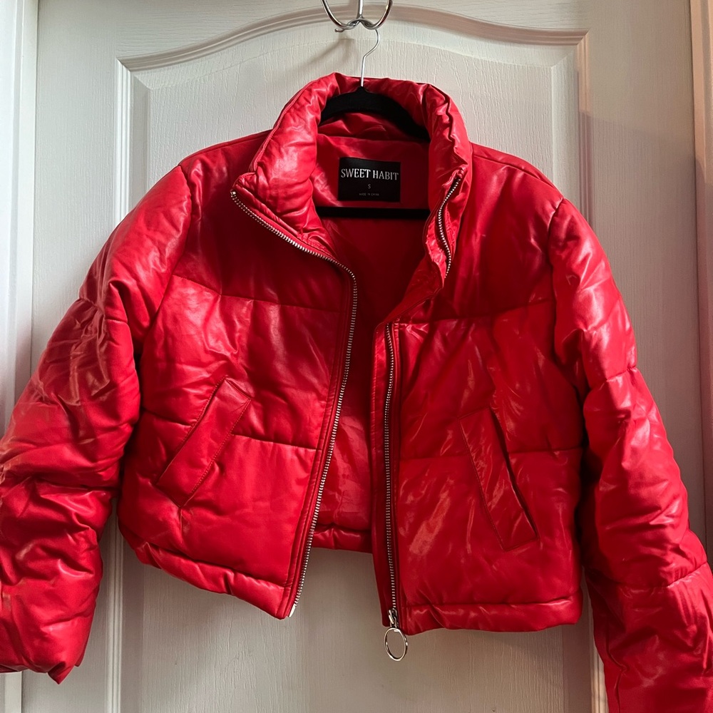Red Polyester Jacket - image 2